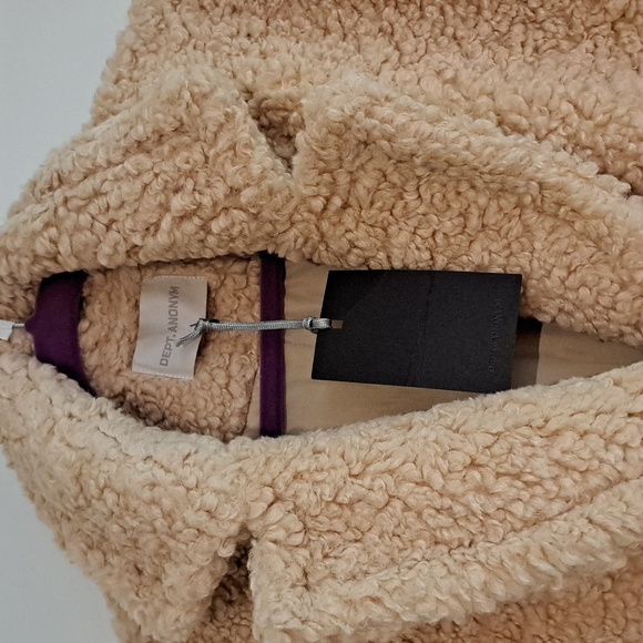 NWT Overcoat In Teddy Fabric (Apricot/Beige) - DEPT ANONYM